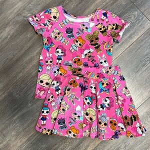 Stars and Stripes Tee and Skirt Set LOL print rare size 5T